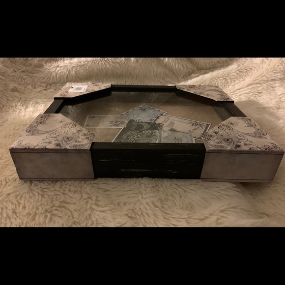 SHADOW BOX~Distressed Wood~12 x 10~BRAND NEW~black, white, gray~gift~decoration - Picture 2 of 6